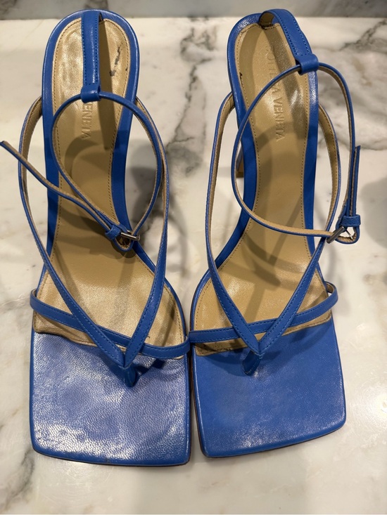 Bottega Veneta Shoes - Bottega Veneta Electric Blue Leather Strappy Heels
